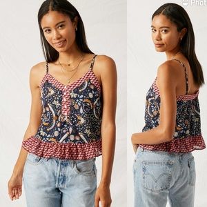 Hayden Bella Ruffle Mixed Print Cami In The Mix